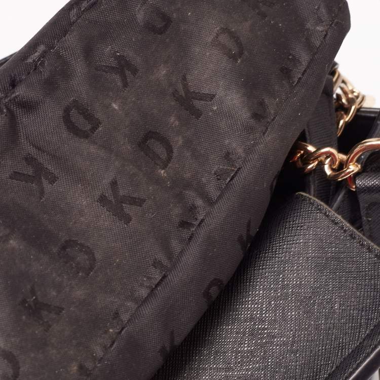 Pre Owned Dkny Black Leather Bucket Bag