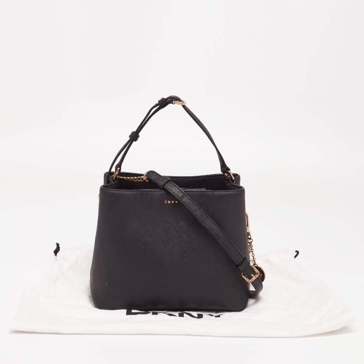 Pre Owned Dkny Black Leather Bucket Bag