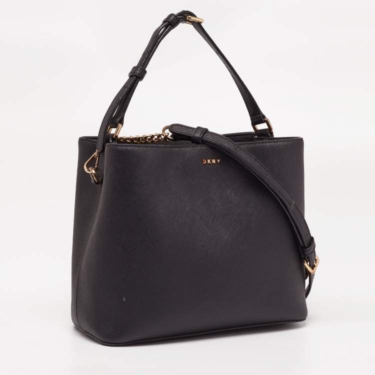 Pre Owned Dkny Black Leather Bucket Bag