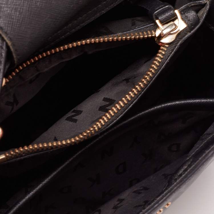 Pre Owned Dkny Black Leather Bucket Bag