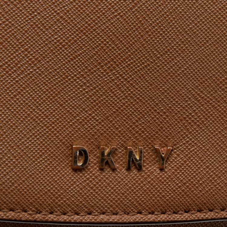 Pre Owned DKNY Brown Leather Chain Crossbody Bag