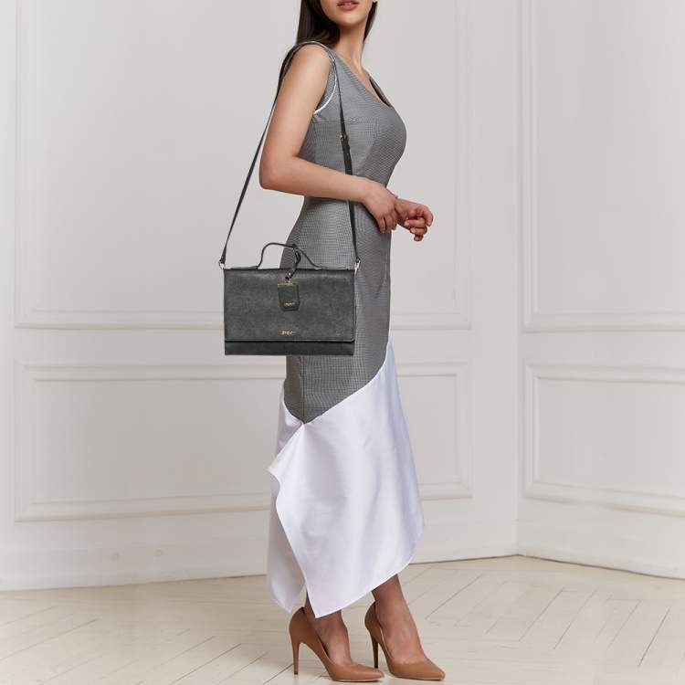 مملوكة مسبقًا Dkny Black Leather Crossbody Flap Bag