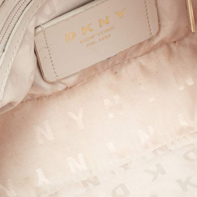 Pre Owned DKNY Light Pink Leather Dome Crossbody Bag