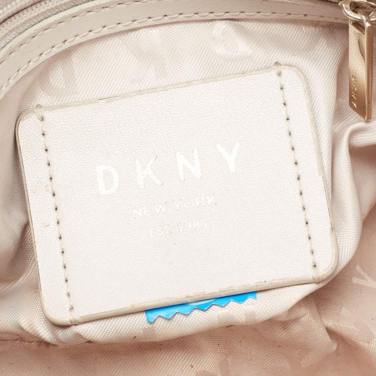 Pre Owned DKNY Light Pink Leather Dome Crossbody Bag