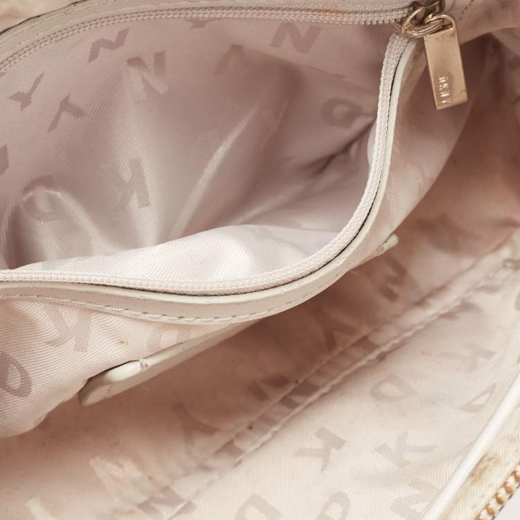 Pre Owned DKNY Light Pink Leather Dome Crossbody Bag