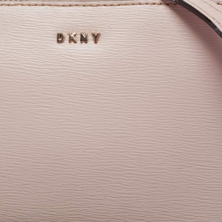 Pre Owned DKNY Light Pink Leather Dome Crossbody Bag