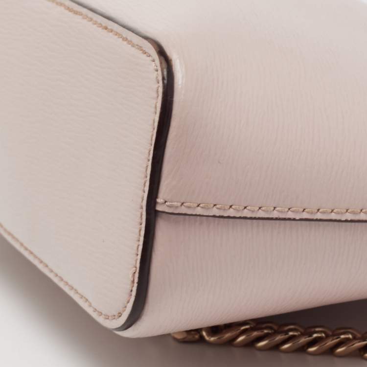Pre Owned DKNY Light Pink Leather Dome Crossbody Bag