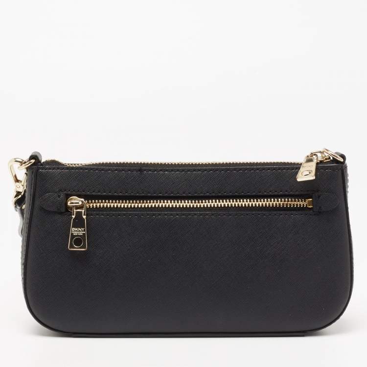 Pre Owned DKNY Black Saffiano Leather Shoulder Bag