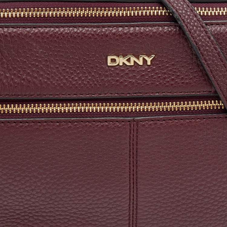 مملوكة مسبقًا DKNY Plum Grained Leather Satchel