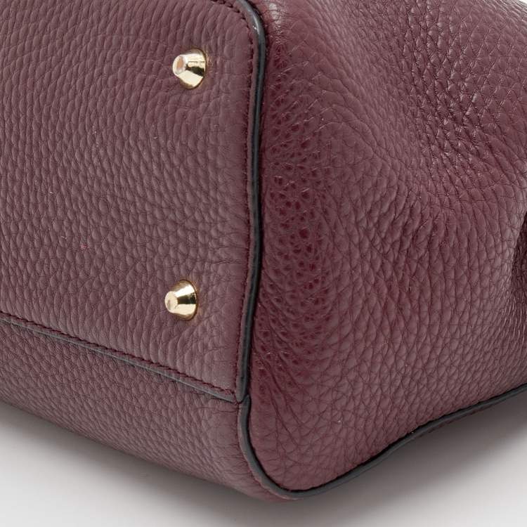 مملوكة مسبقًا DKNY Plum Grained Leather Satchel