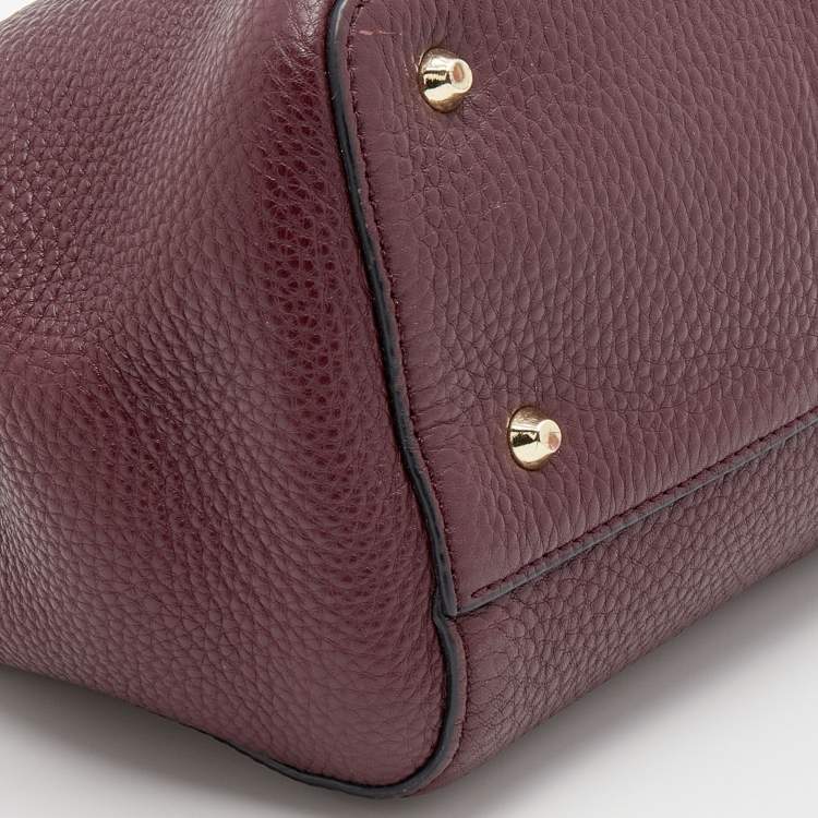 مملوكة مسبقًا DKNY Plum Grained Leather Satchel