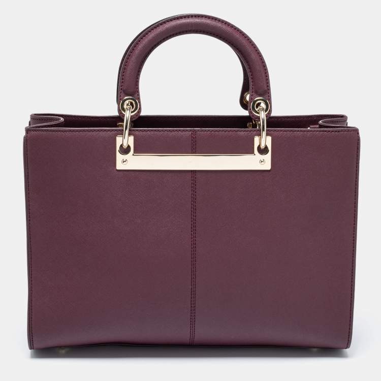 مملوكة مسبقًا DKNY Burgundy Leather Zip Tote