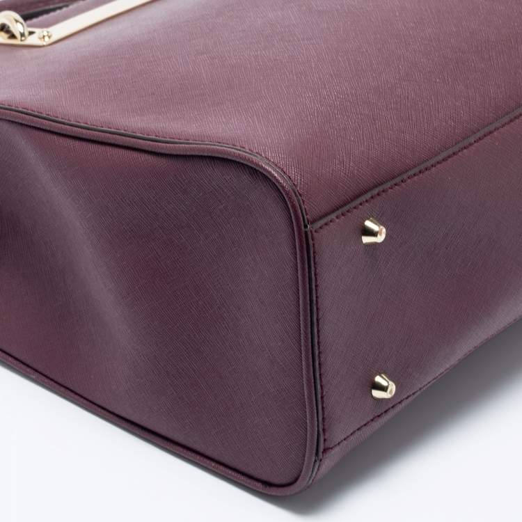مملوكة مسبقًا DKNY Burgundy Leather Zip Tote