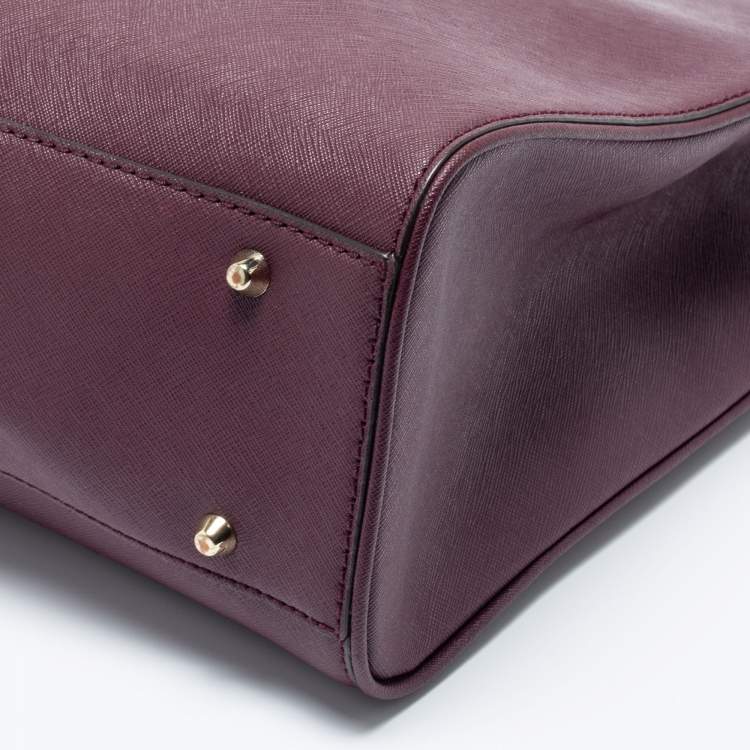 مملوكة مسبقًا DKNY Burgundy Leather Zip Tote