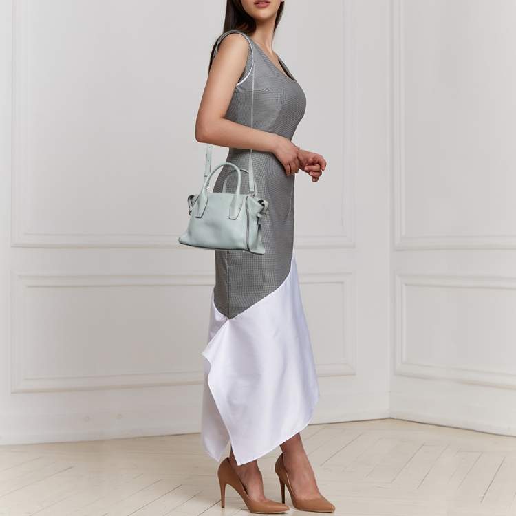 Pre Owned DKNY Pale Blue Leather Chelsea Satchel