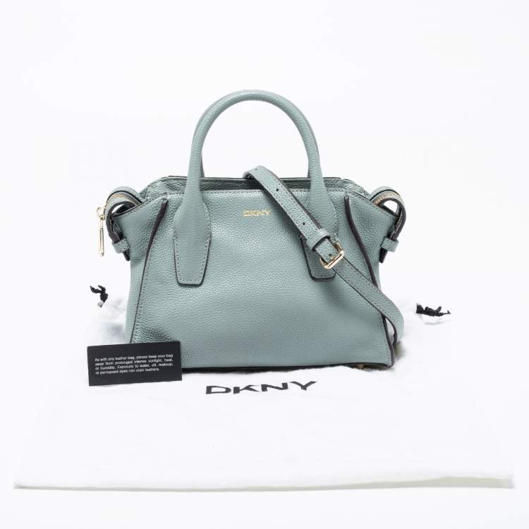 Pre Owned DKNY Pale Blue Leather Chelsea Satchel