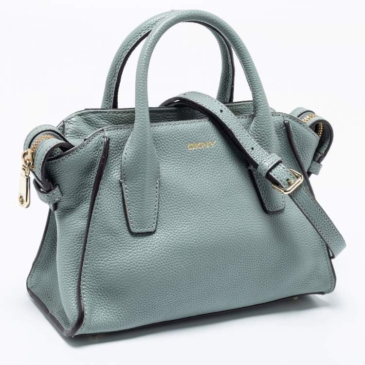Pre Owned DKNY Pale Blue Leather Chelsea Satchel