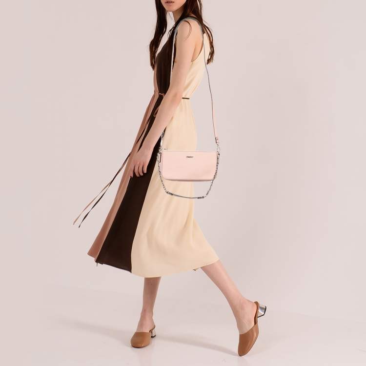 Pre Owned DKNY Blush Pink Saffiano Leather Bryant Park Crossbody Bag