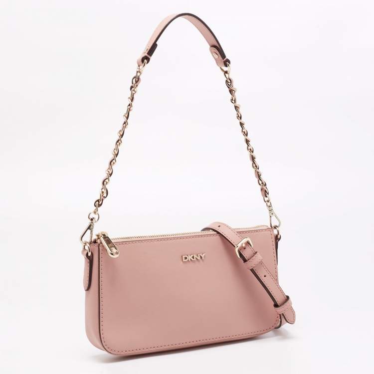 Pre Owned DKNY Blush Pink Saffiano Leather Bryant Park Crossbody Bag