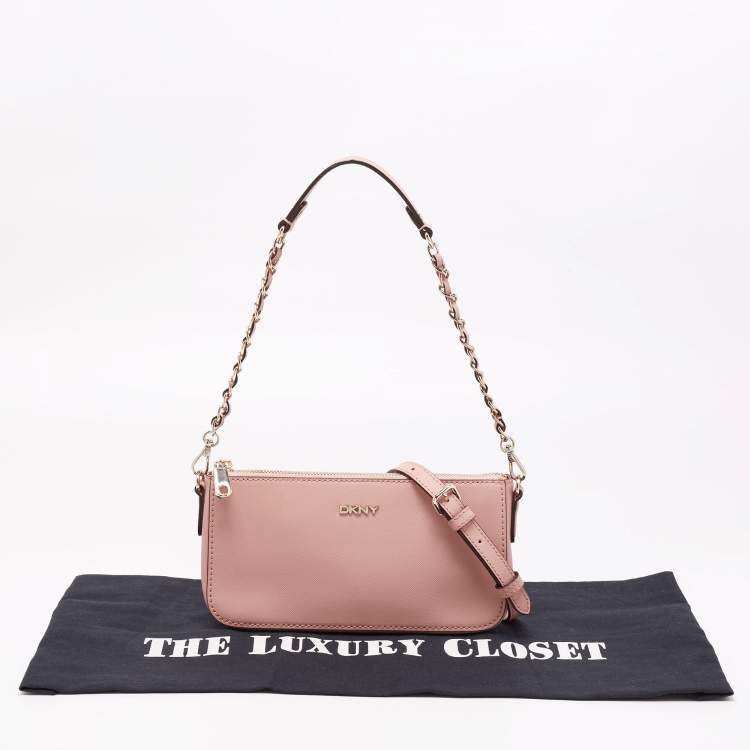 Pre Owned DKNY Blush Pink Saffiano Leather Bryant Park Crossbody Bag