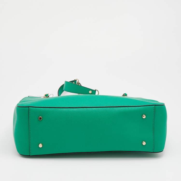 مملوكة مسبقًا DKNY Green Saffiano Leather Bryant Park Chain Tote