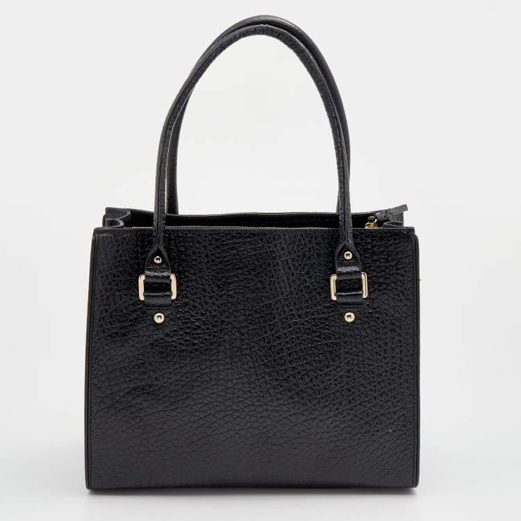 مملوكة مسبقًا DKNY Black Textured Leather Scarf Tote