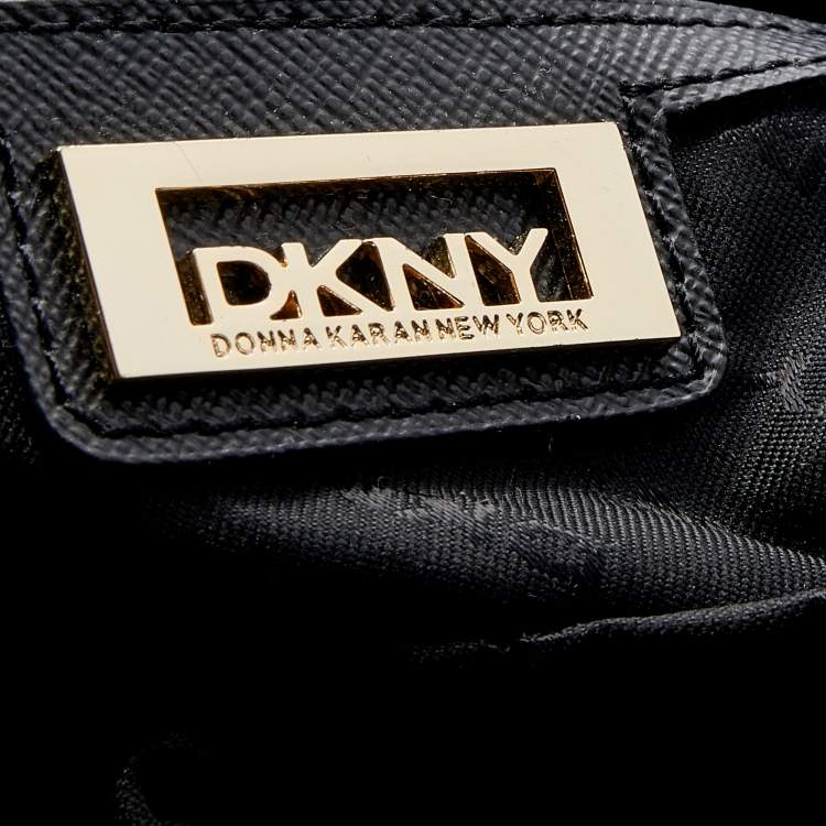 مملوكة مسبقًا DKNY Black Textured Leather Scarf Tote