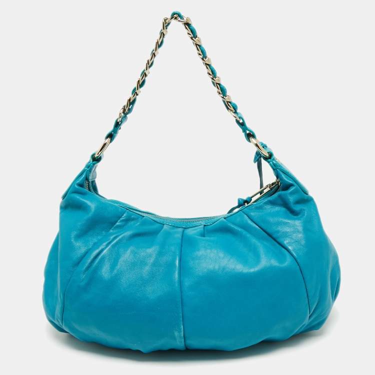 Pre Owned DKNY Blue Leather Hobo 