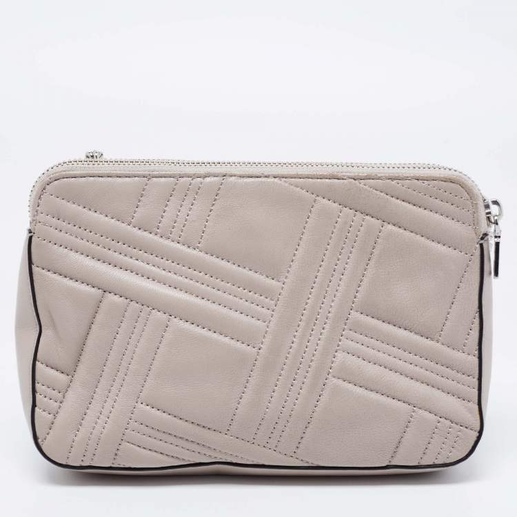 Pre Owned DKNY Grey Leather Allen Crossbody Bag