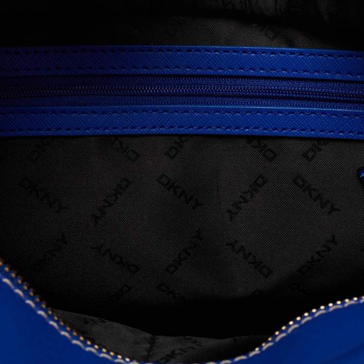 Pre Owned DKNY Blue Leather Top Handle Bag