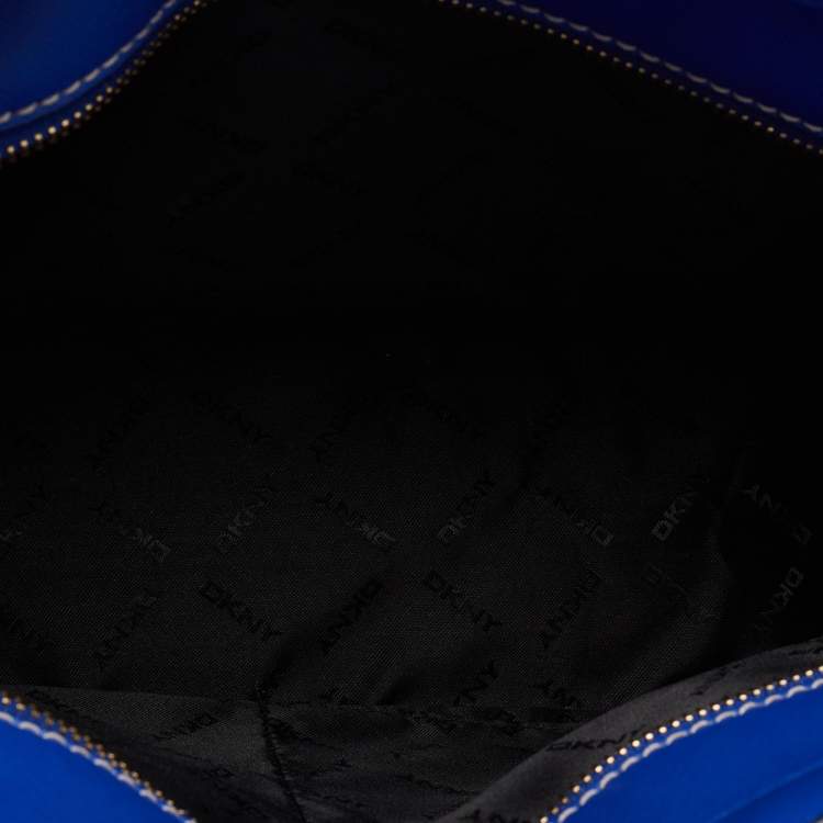 Pre Owned DKNY Blue Leather Top Handle Bag