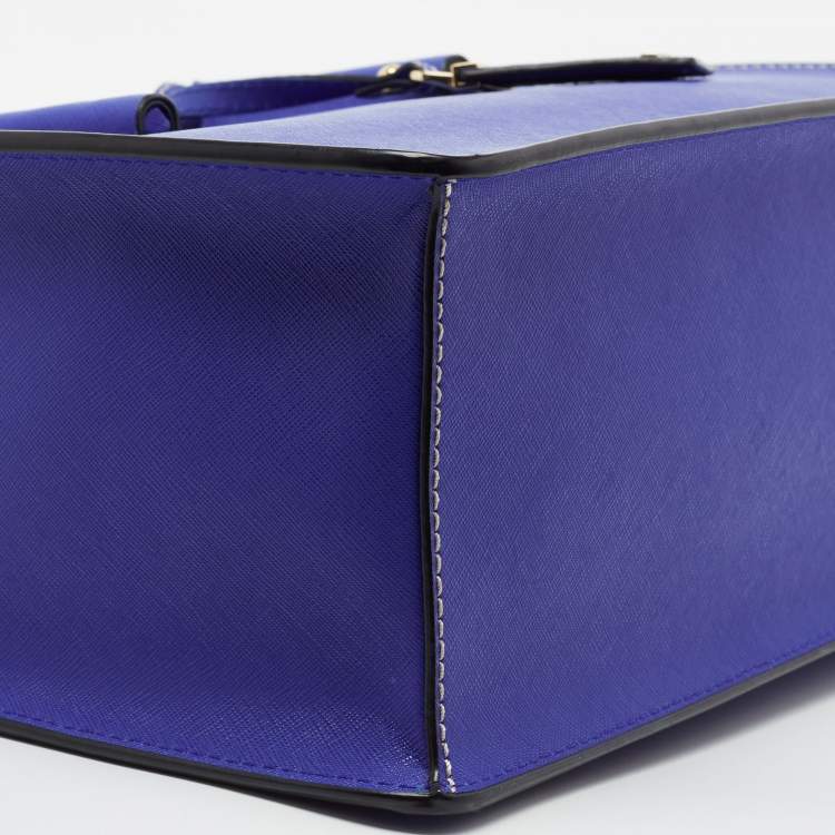 Pre Owned DKNY Blue Leather Top Handle Bag