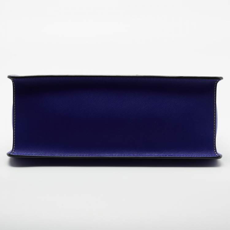 Pre Owned DKNY Blue Leather Top Handle Bag