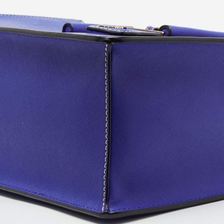 Pre Owned DKNY Blue Leather Top Handle Bag