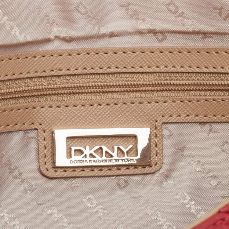 Pre Owned DKNY Red Leather Envelope Shoulder Bag