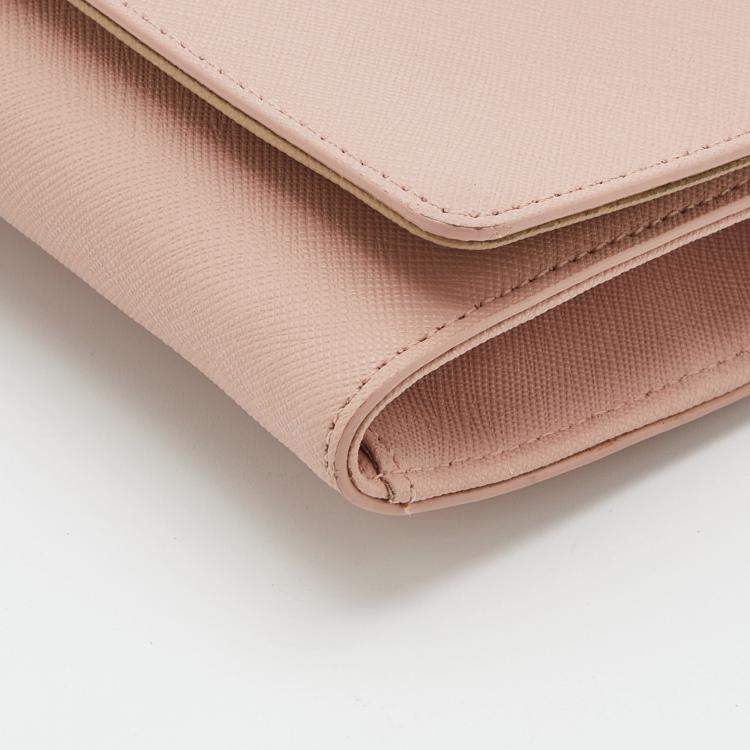Pre Owned DKNY Beige Leather Wallet On Chain