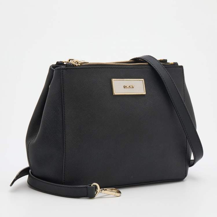 Pre Owned DKNY Black Leather Shoulder Bag