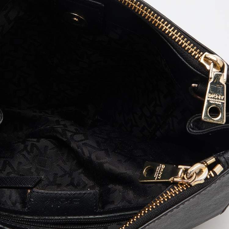 Pre Owned DKNY Black Leather Shoulder Bag