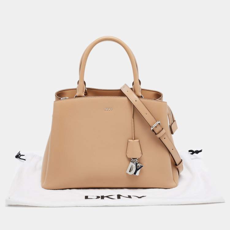 Pre Owned DKNY Beige Leather Paige Dome Satchel