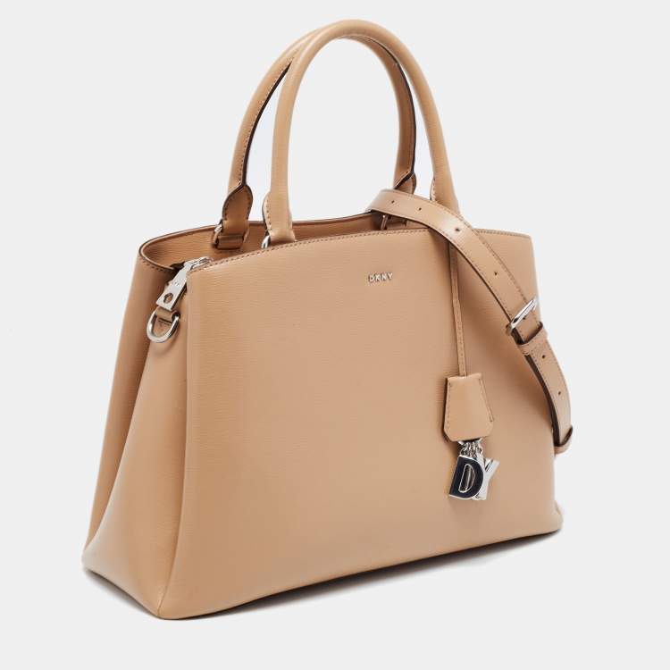 Pre Owned DKNY Beige Leather Paige Dome Satchel
