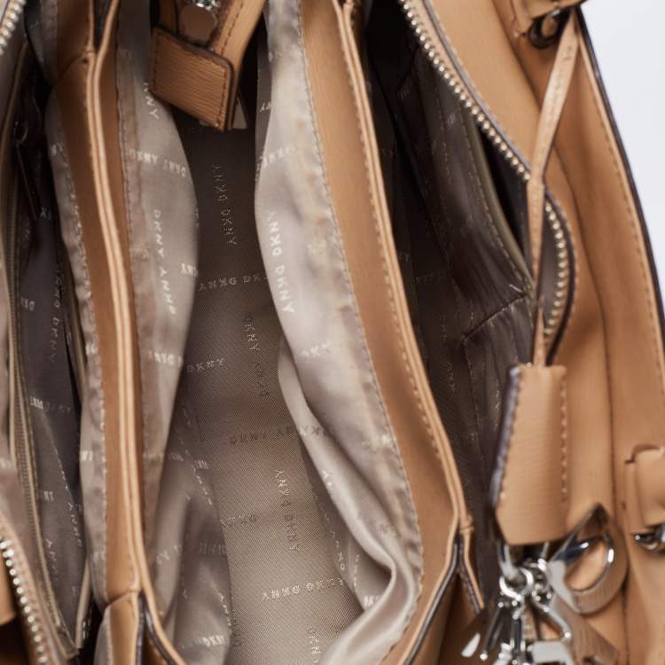 Pre Owned DKNY Beige Leather Paige Dome Satchel