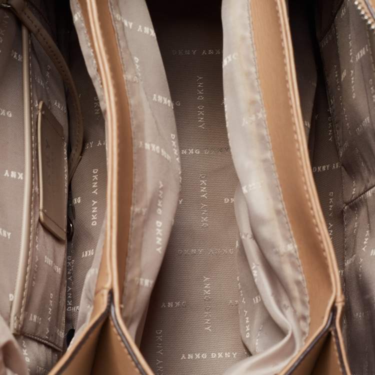 Pre Owned DKNY Beige Leather Paige Dome Satchel