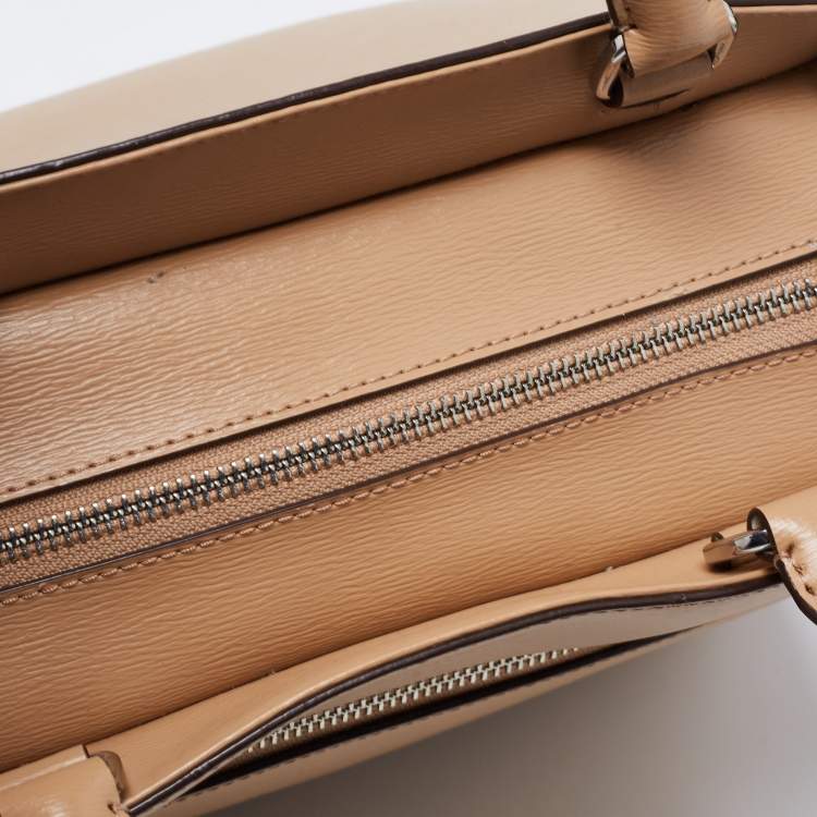 Pre Owned DKNY Beige Leather Paige Dome Satchel