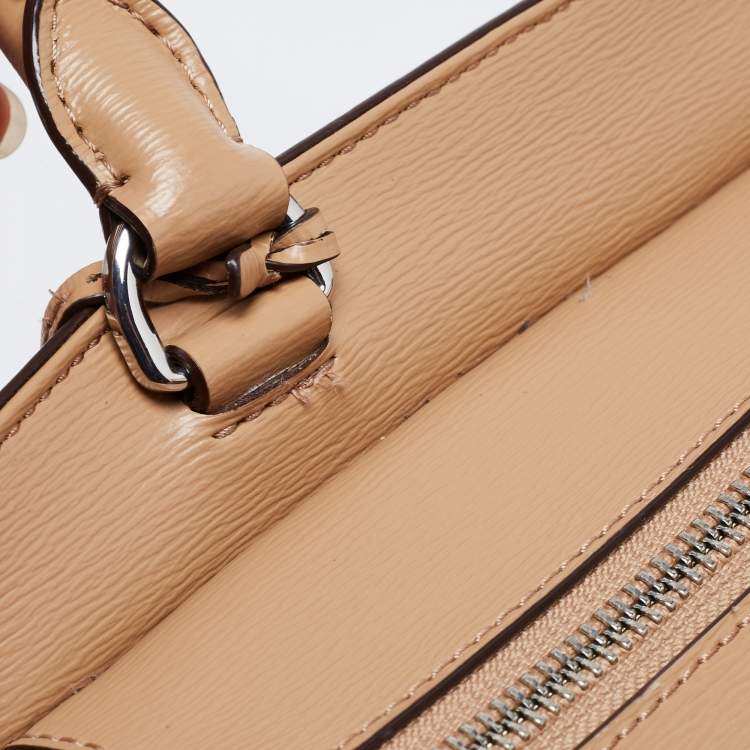 Pre Owned DKNY Beige Leather Paige Dome Satchel