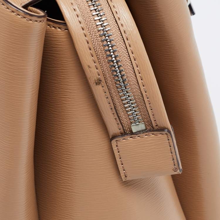 Pre Owned DKNY Beige Leather Paige Dome Satchel