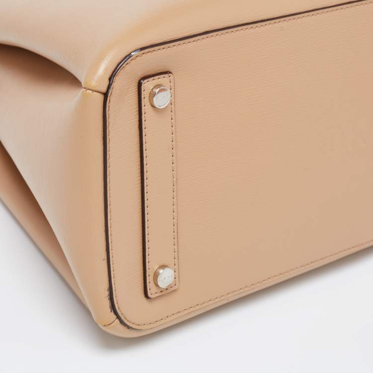Pre Owned DKNY Beige Leather Paige Dome Satchel