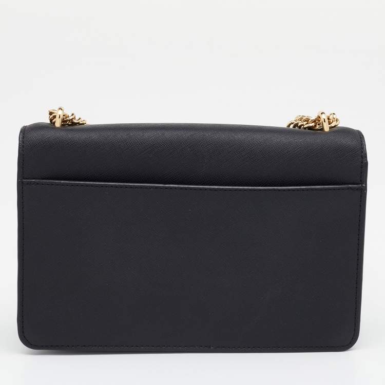 مملوكة مسبقًا Dkny Black Leather Chain Crossbody Bag