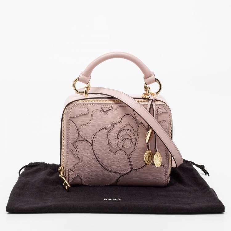 Pre Owned DKNY Pink Leather Sara Box Top Handle Bag