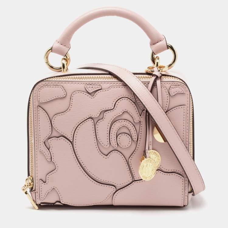 Pre Owned DKNY Pink Leather Sara Box Top Handle Bag
