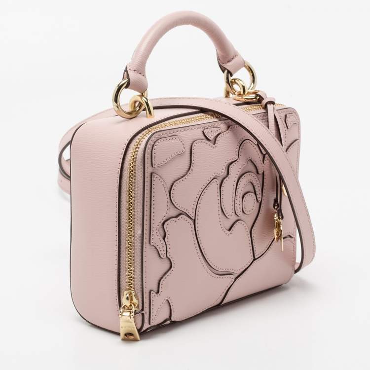 Pre Owned DKNY Pink Leather Sara Box Top Handle Bag